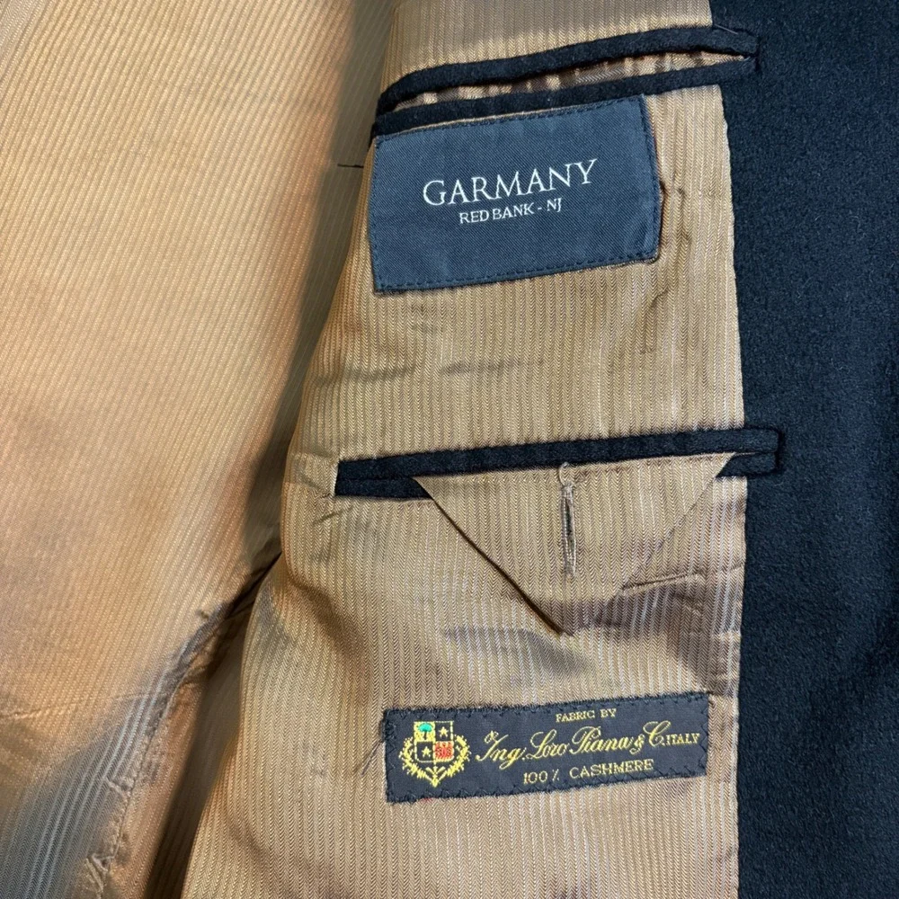 Garmany Loro Piana 100% Cashmere Blazer Mens Black 2 Button Sport Coat 48 R